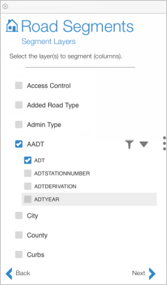 Selecting the layers to segment